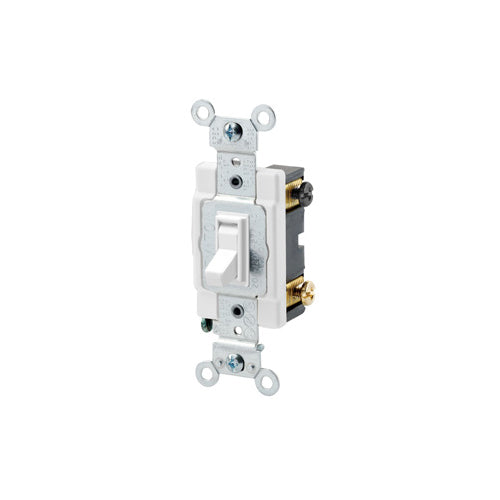 White electrical switch on a white background