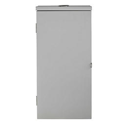 Gray freezer on a white background