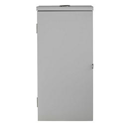 Gray freezer on a white background
