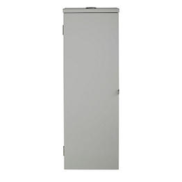 Gray metal cabinet on a white background